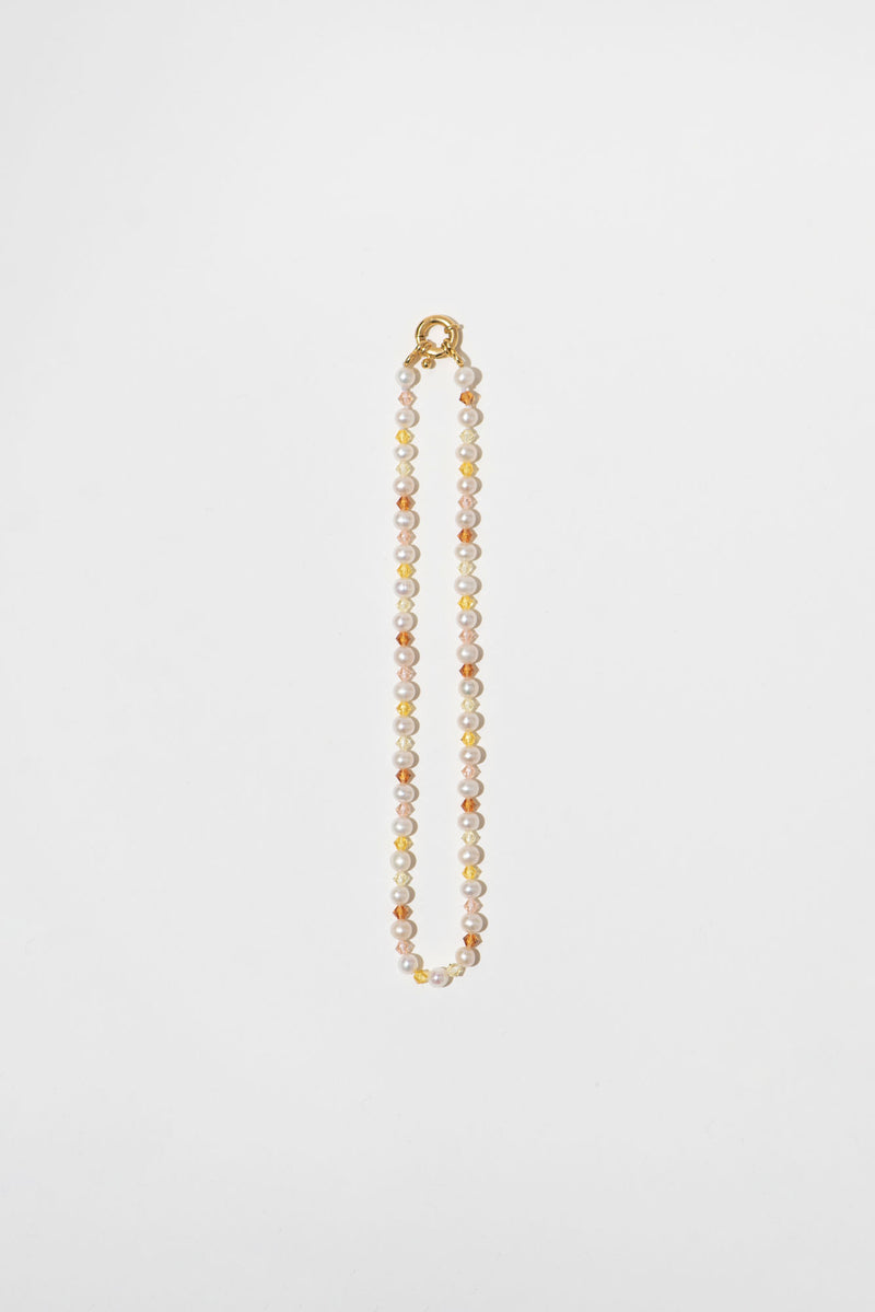 The Sunset Pearl 18K Gold Plated Necklace w. Beads & Pearls
