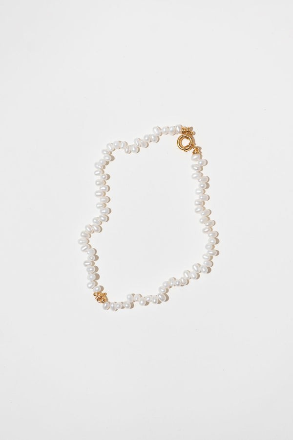 The Rice Pearl 18K Gold Plated Choker w. Pearls