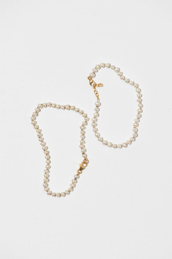 The Mothers-day 18K Gold Plated Bracelet Set w. Pearls