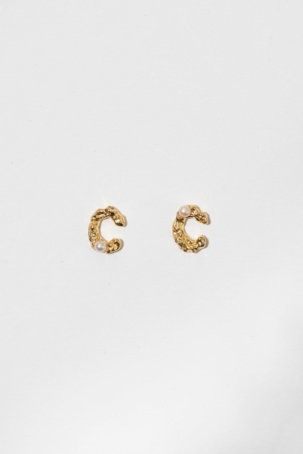 The Letter 18K Gold Plated Studs w. Pearl