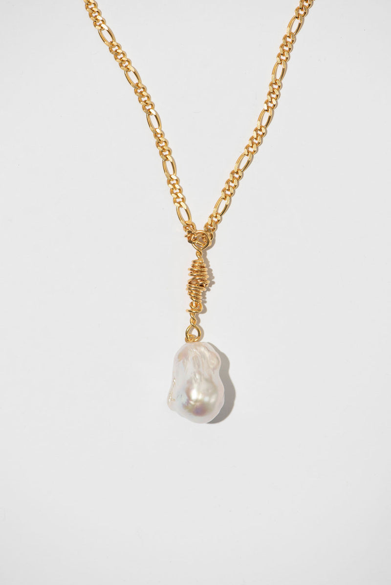 The Eternity Baroque 18K Gold Plated Pendant w. Pearl