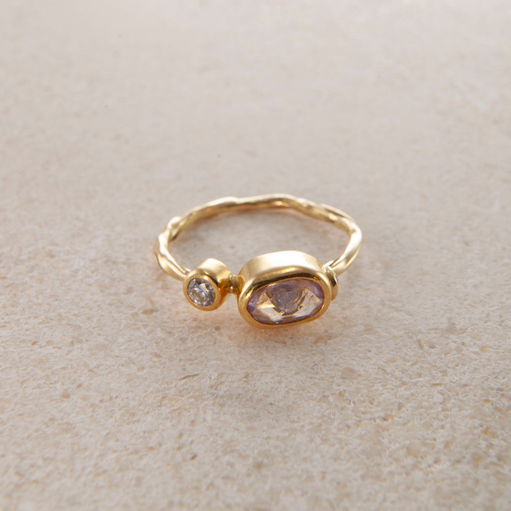 Cocktail 18K og 22K Guld Ring m. Safir & Diamanter