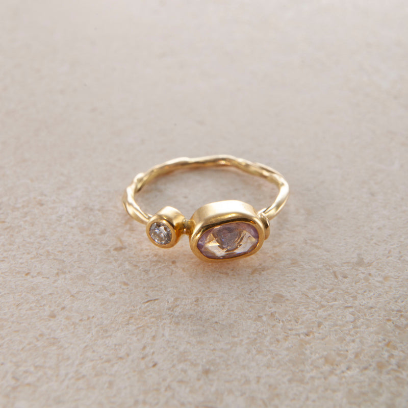 Cocktail 18K og 22K Guld Ring m. Safir & Diamanter
