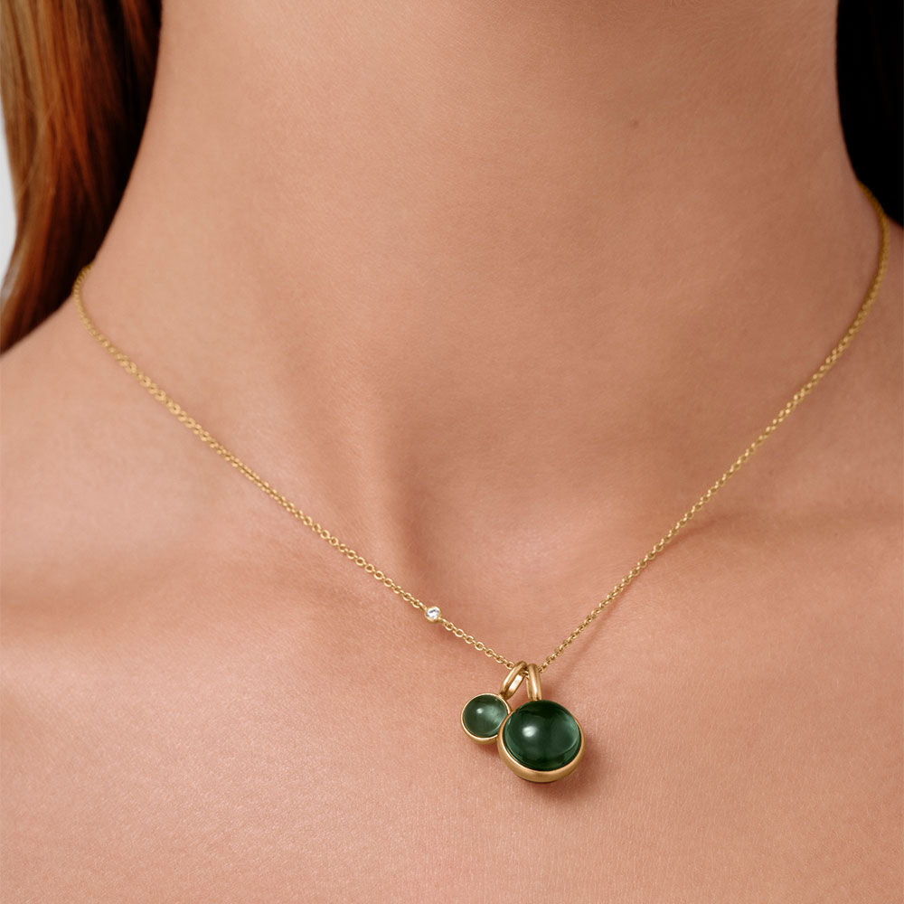 Little Prime Gold Plated Pendant w. Turmalin Crystal