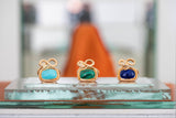 Snakes Petite Goldring aus 18K I Diamanten & Türkis