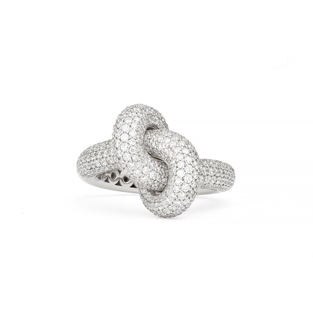 Legacy Knot Medium (Loose) 18K Whitegold Ring w. Diamonds