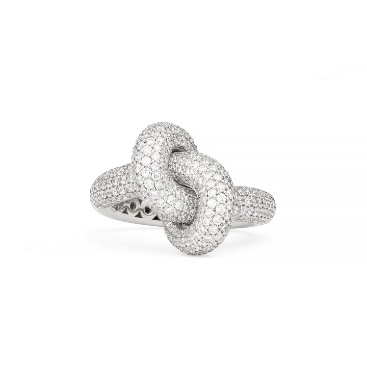 Legacy Knot Medium (Loose) 18K Whitegold Ring w. Diamonds