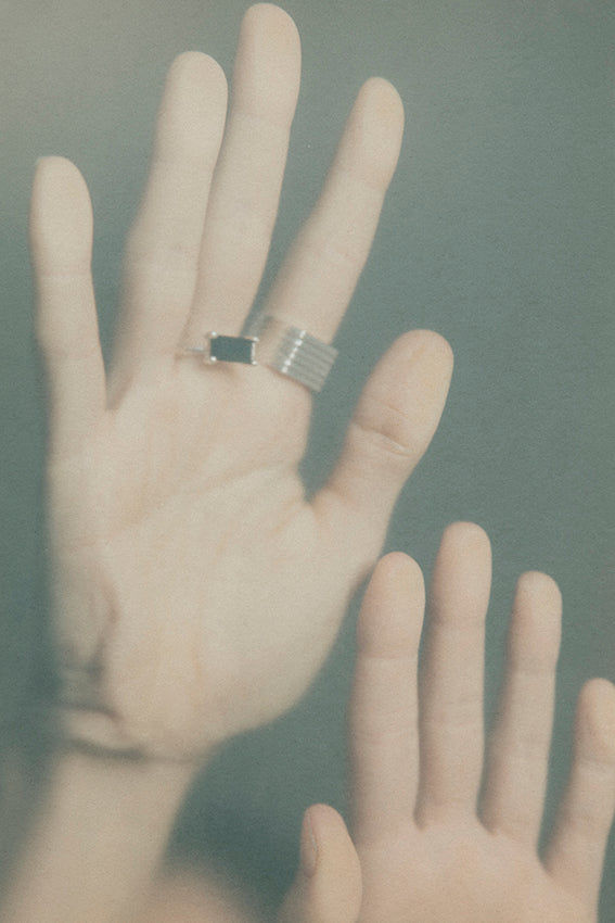 Summa 02 18K Gold Plated Ring w. Onyx