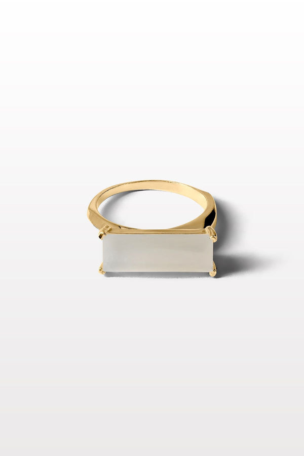 Tide 03 18K Gold Plated Ring w. Moonstone