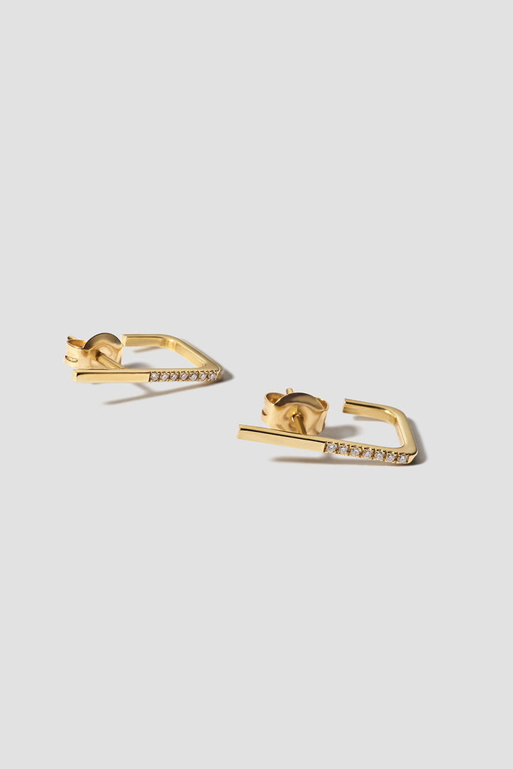Anthology 03 18K Gold Studs w. Diamonds