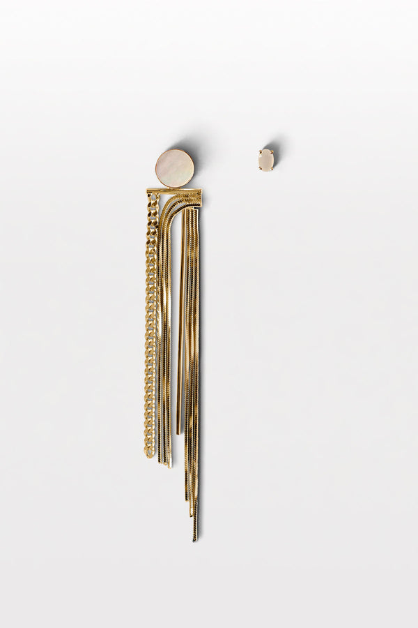 Contra 09 18K Gold plated Earrings w. Pearl & Moonstone