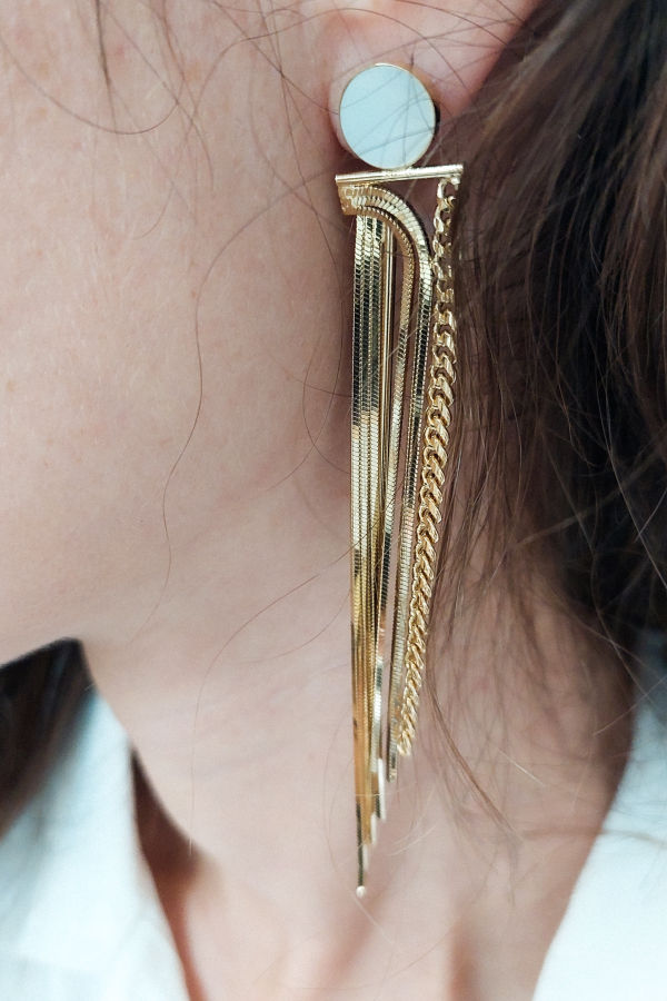 Contra 09 18K Gold plated Earrings w. Pearl & Moonstone