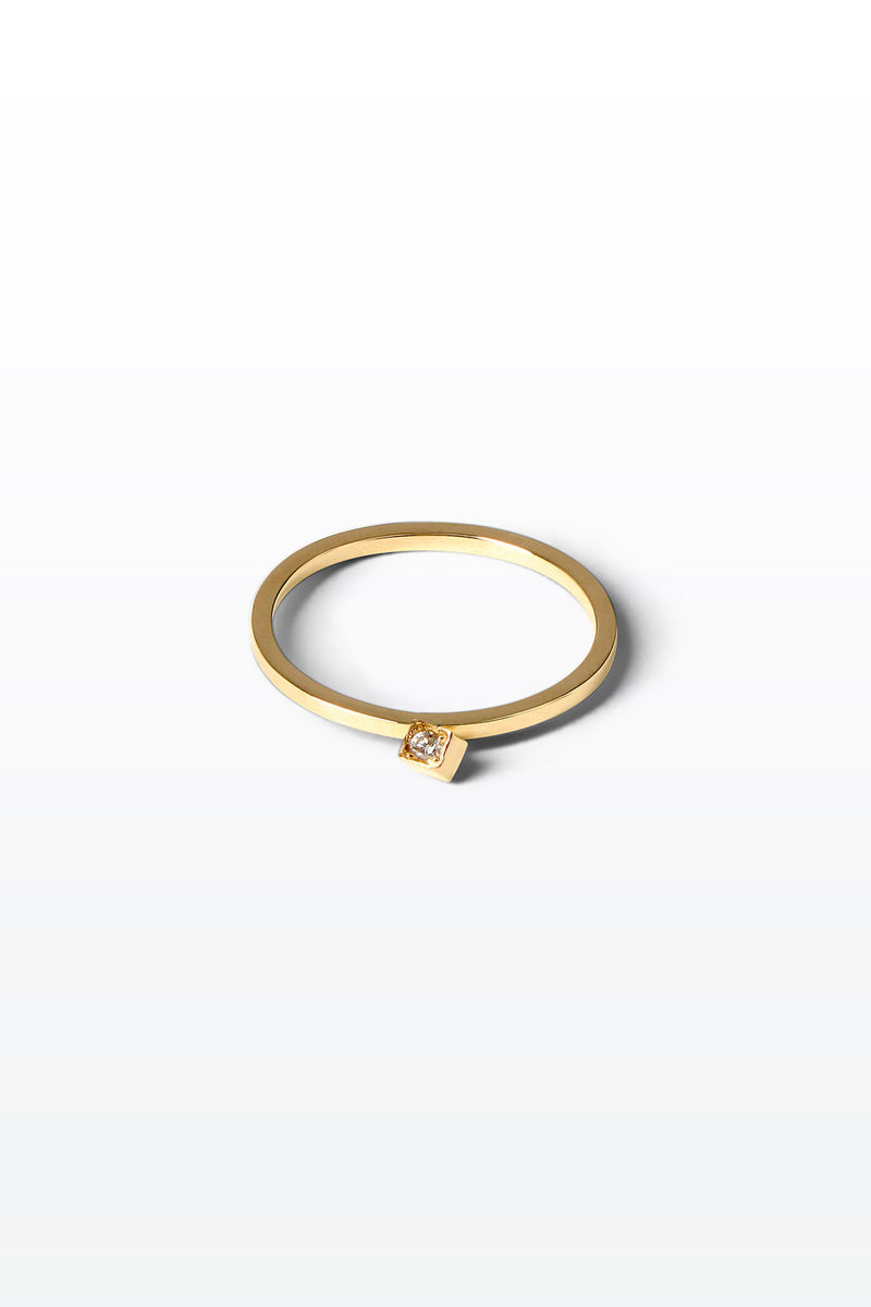(un)refined 02 18K Guld Ring m. Diamant