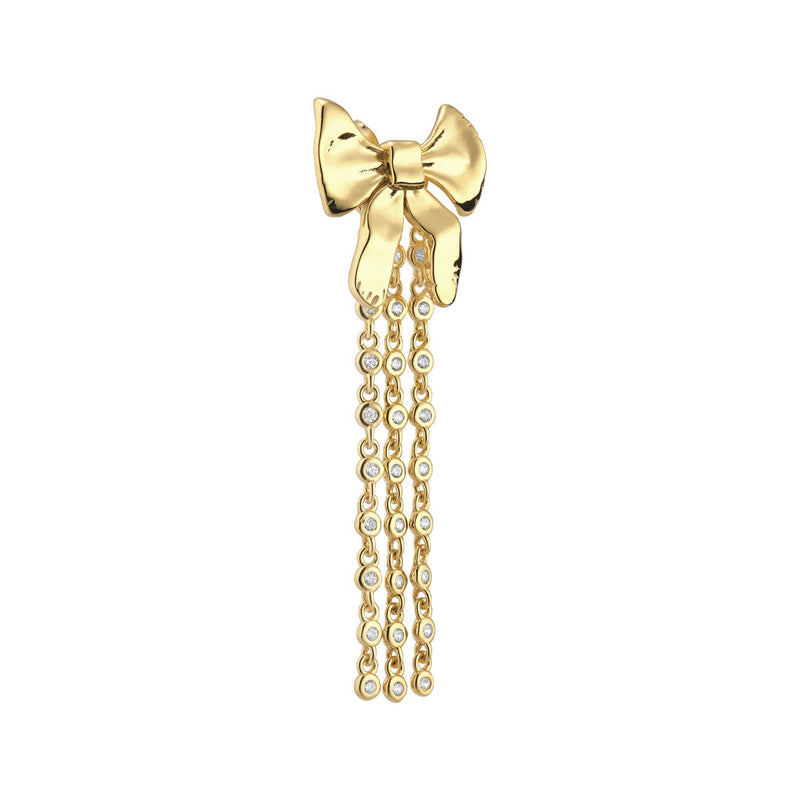 Loulou 18K Gold Plated Tassel Stud w. Zirconia