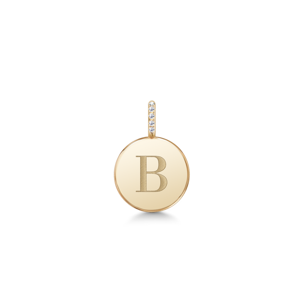 Love Letter 14K Gold Pendant w. Diamonds