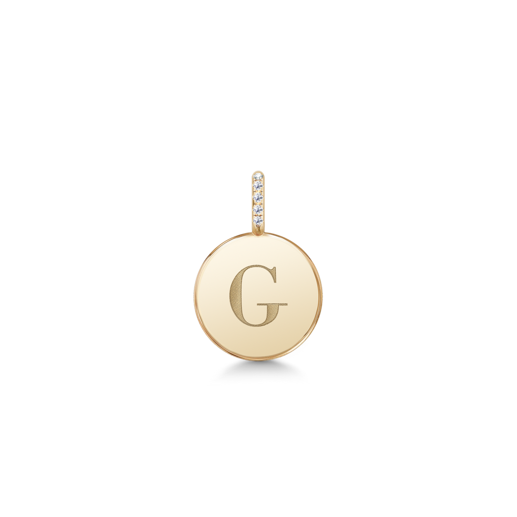 Love Letter 14K Gold Pendant w. Diamonds