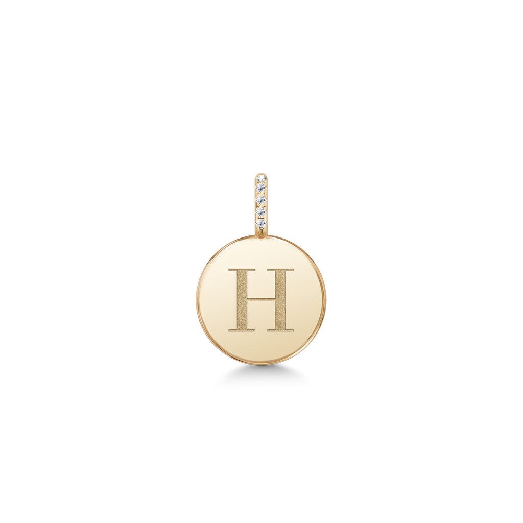 Love Letter 14K Gold Pendant w. Diamonds