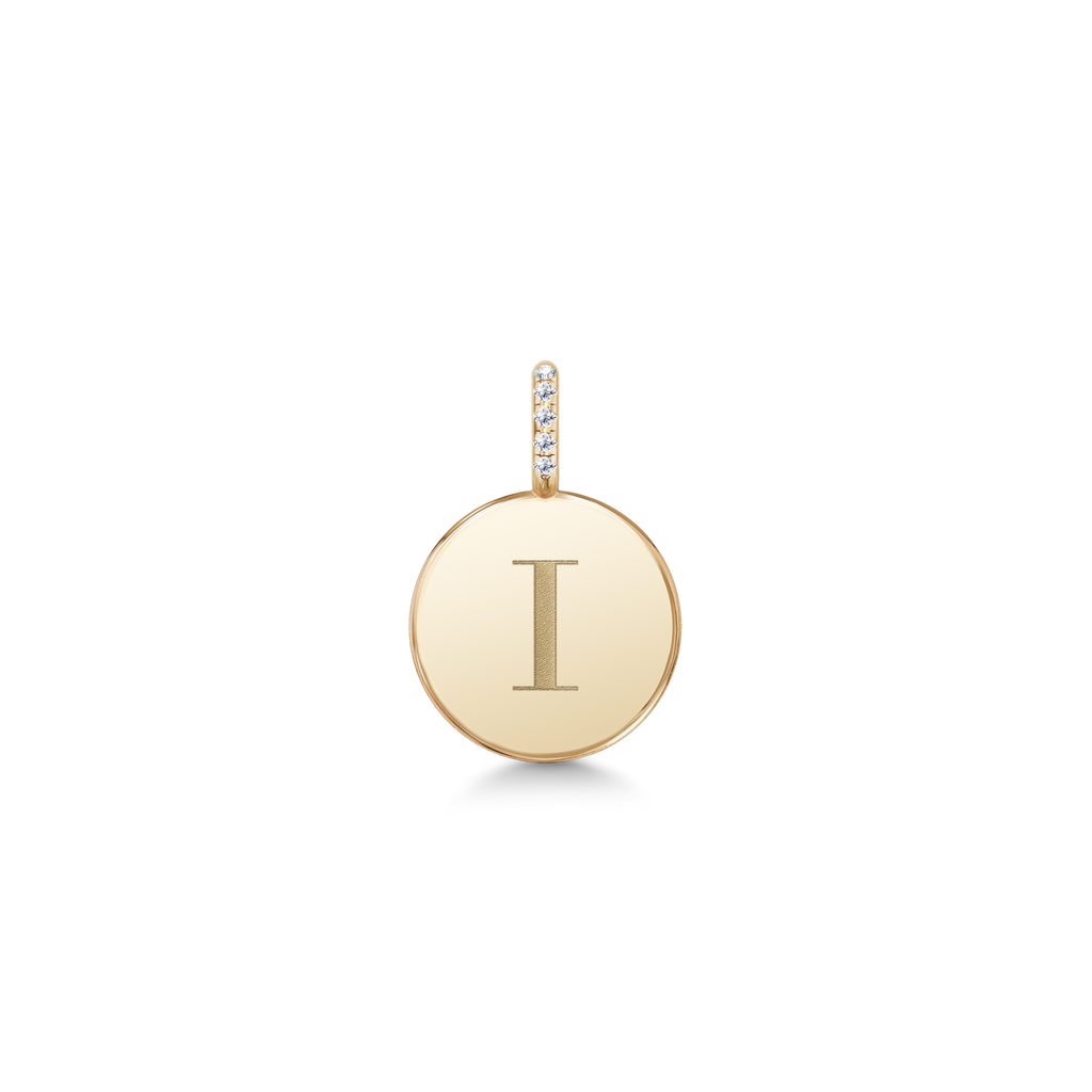 Love Letter 14K Gold Pendant w. Diamonds