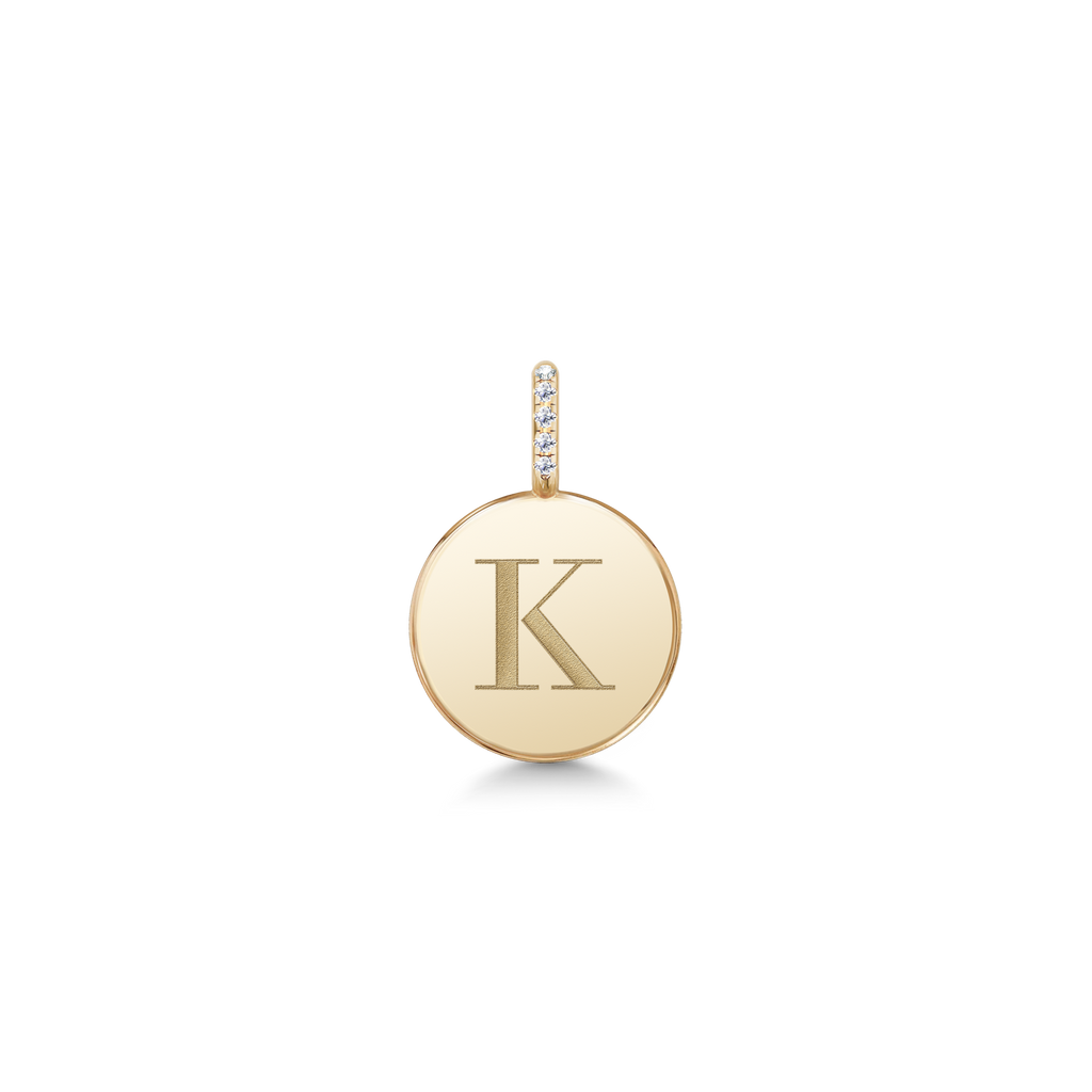 Love Letter 14K Gold Pendant w. Diamonds