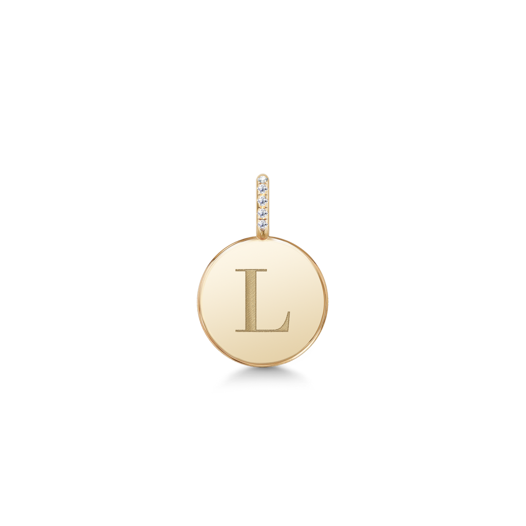Love Letter 14K Gold Pendant w. Diamonds