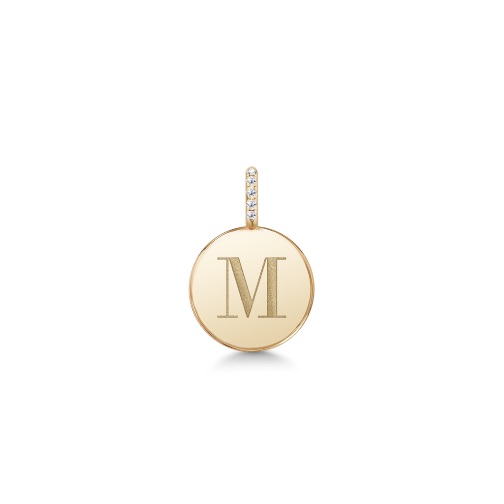 Love Letter 14K Gold Pendant w. Diamonds