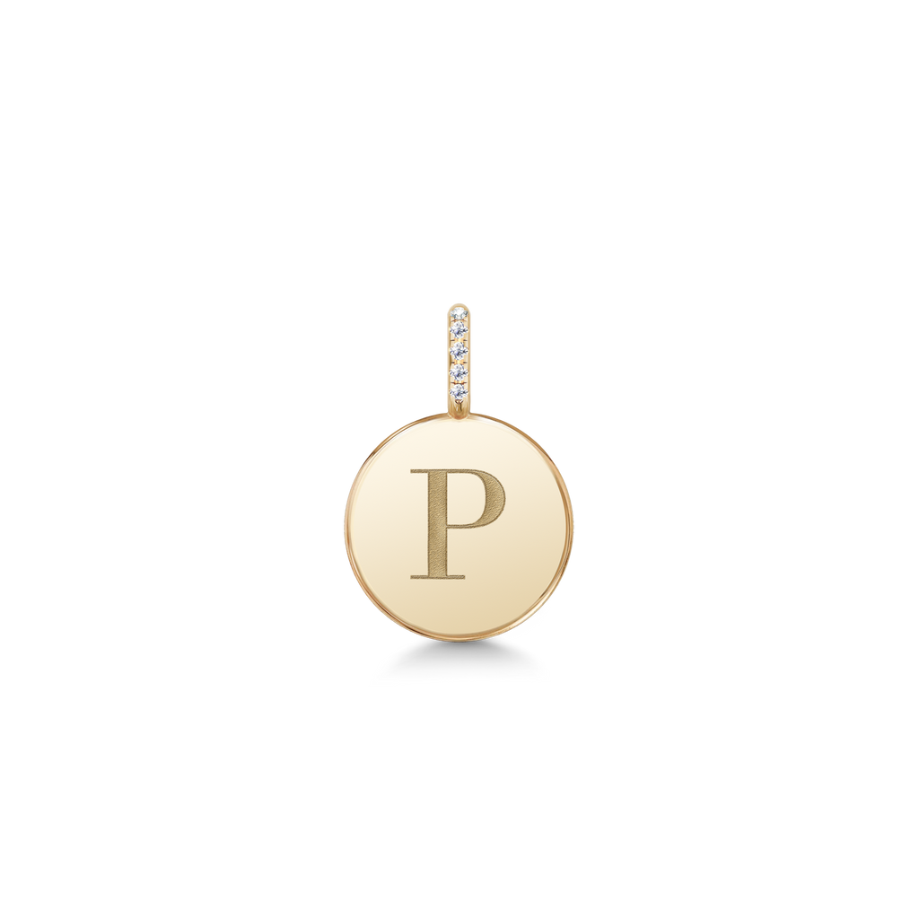 Love Letter 14K Gold Pendant w. Diamonds