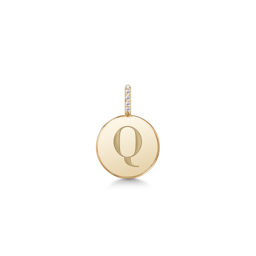 Love Letter 14K Gold Pendant w. Diamonds