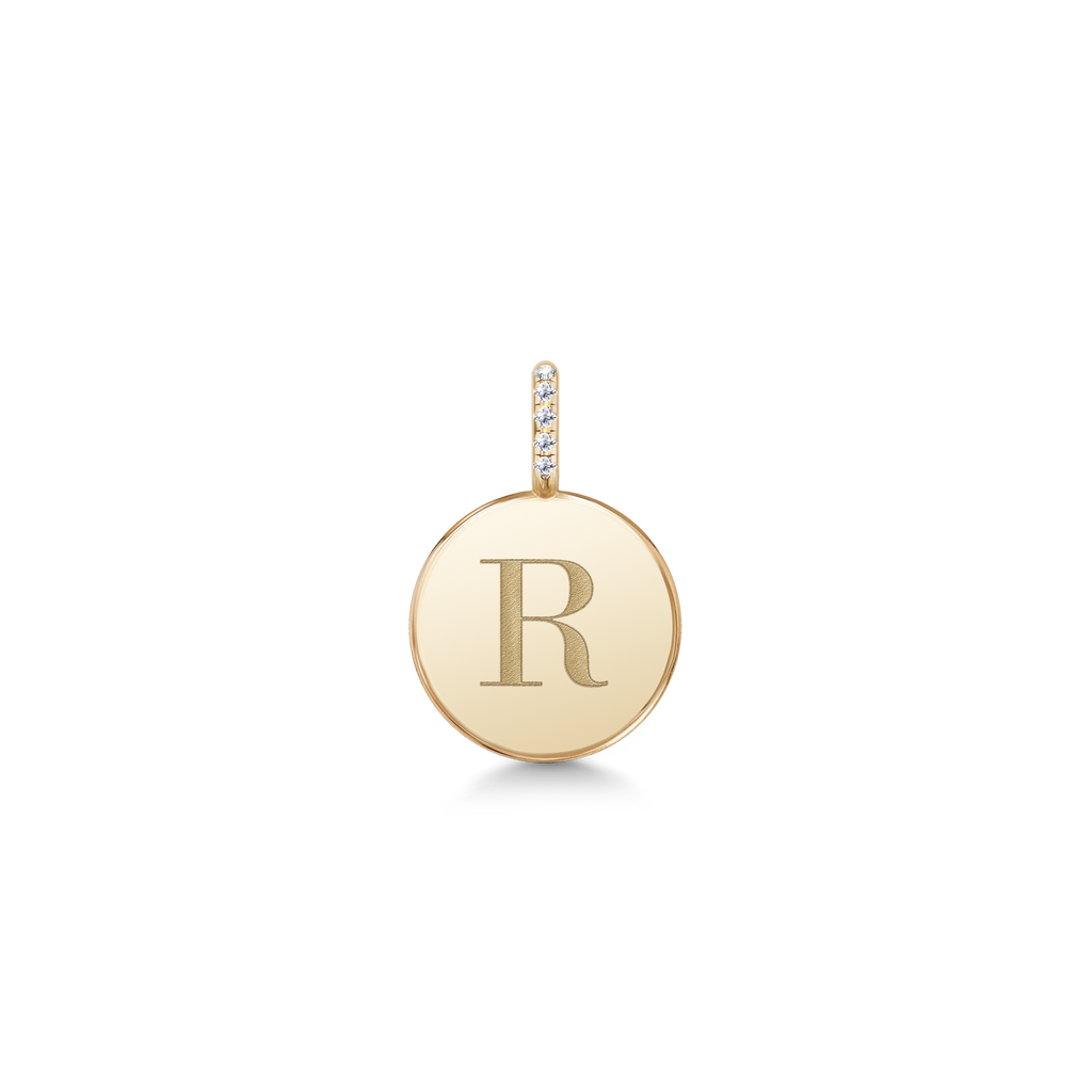 Love Letter 14K Gold Pendant w. Diamonds