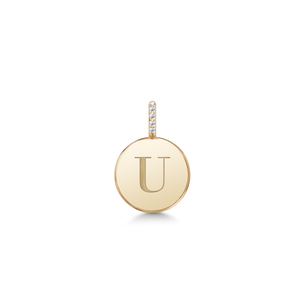 Love Letter 14K Gold Pendant w. Diamonds