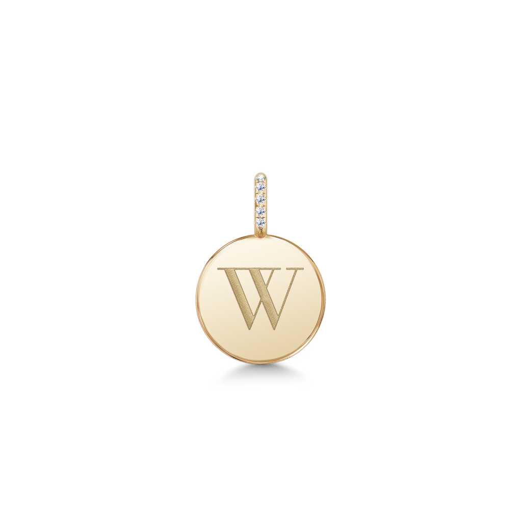 Love Letter 14K Gold Pendant w. Diamonds
