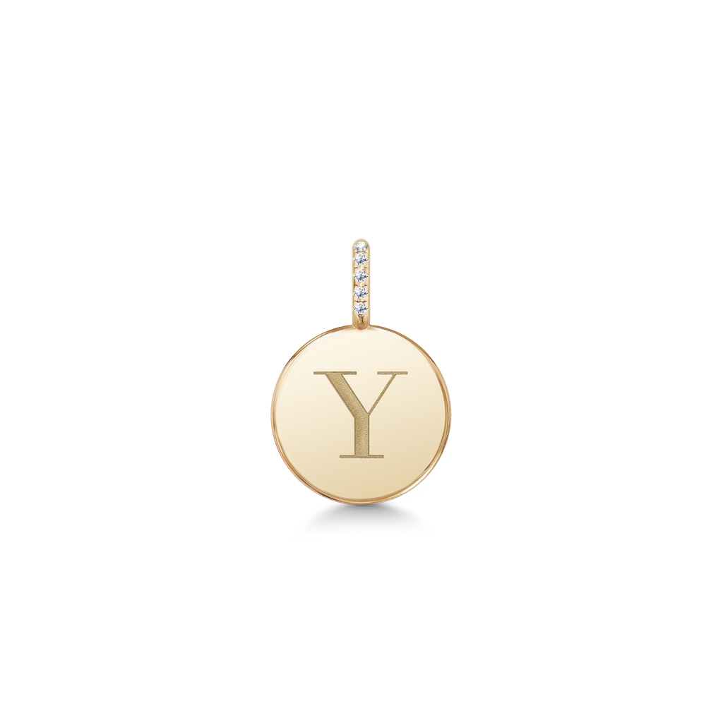 Love Letter 14K Gold Pendant w. Diamonds