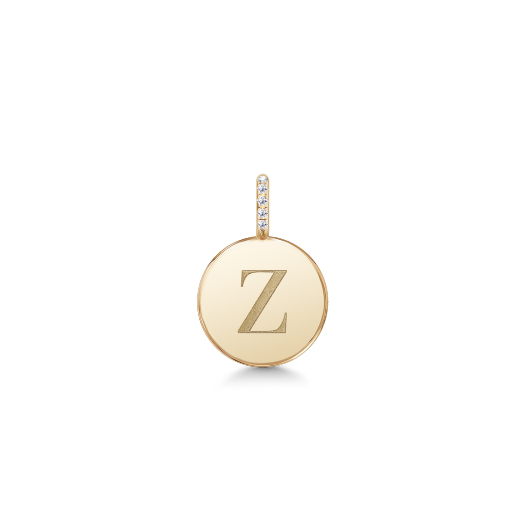 Love Letter 14K Gold Pendant w. Diamonds