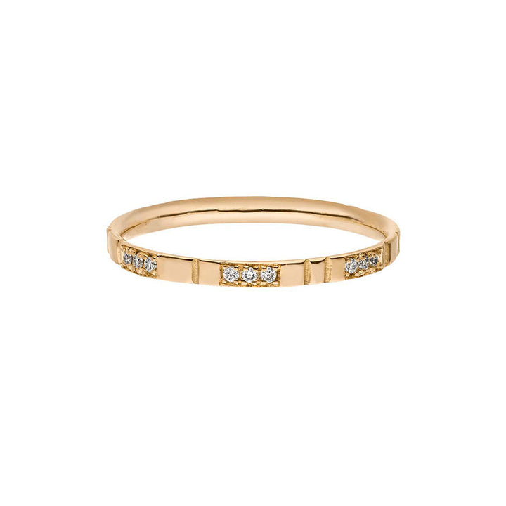Lovelines Chapters Wedding 18K Gold Ring w. Diamonds