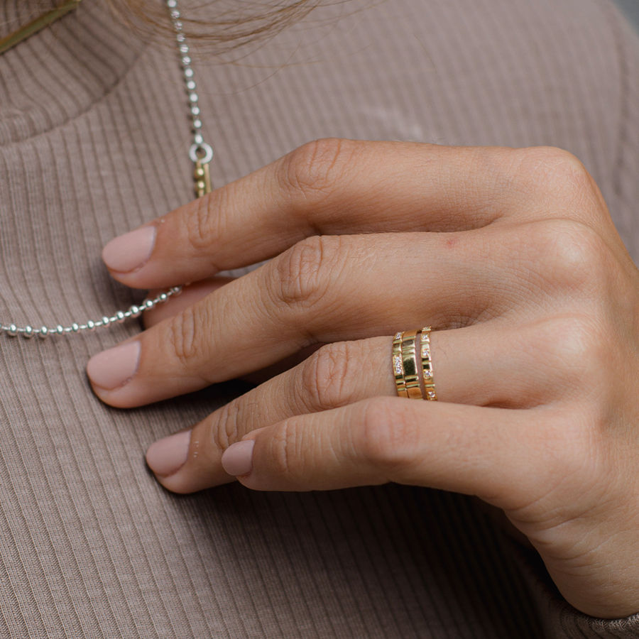 Lovelines Chapters Bryllup 18K Guld Ring m. Diamanter