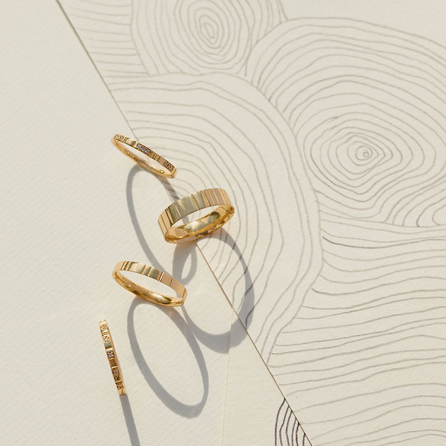 Lovelines Milestones Wedding 18K Gold Ring w. Diamonds