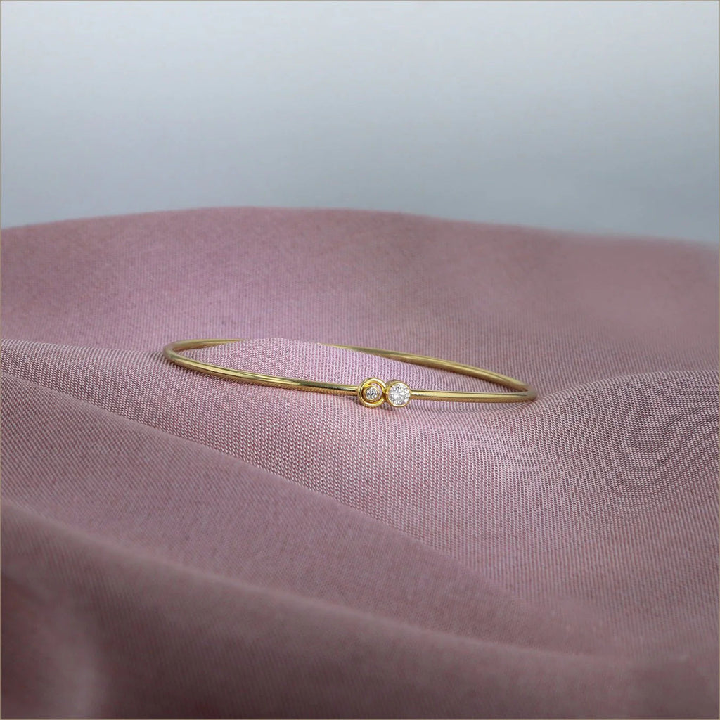 Lovely Sophie, Stor 14K Guld Armbånd m. Diamanter