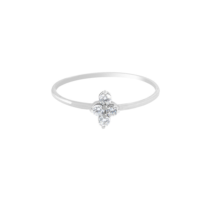 Lucky Girl Syndrome 18K White Gold Ring w. Diamonds