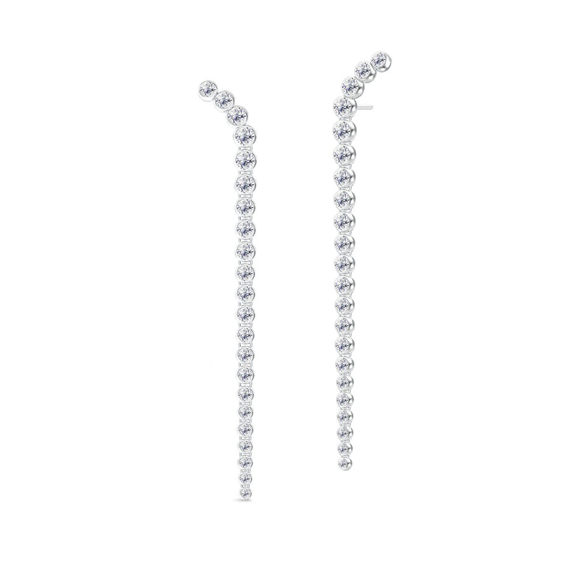 Lumi Chandelier 18K Whitegold Earrings w. Diamonds