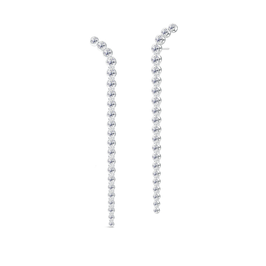 Lumi Chandelier 18K Whitegold Earrings w. Diamonds