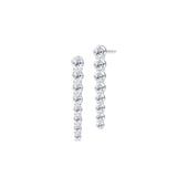Long Luster 18K Whitegold Earrings w. Diamonds
