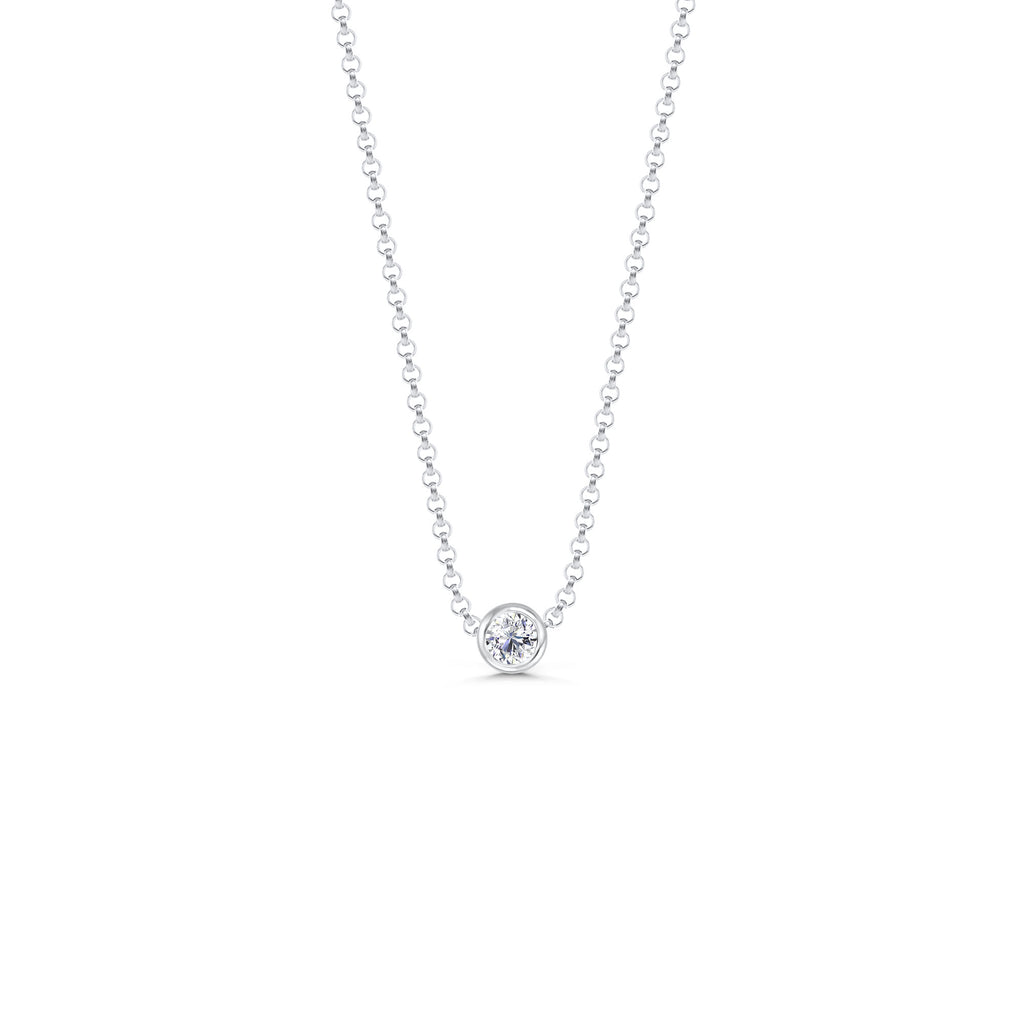 Luster 18K Whitegold Necklace w. Diamond