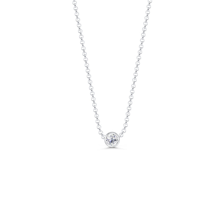 Luster 18K Whitegold Necklace w. Diamond