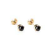 Raw Golden 14K or 18K Gold, Whitegold or Rosegold Studs w. Diamonds