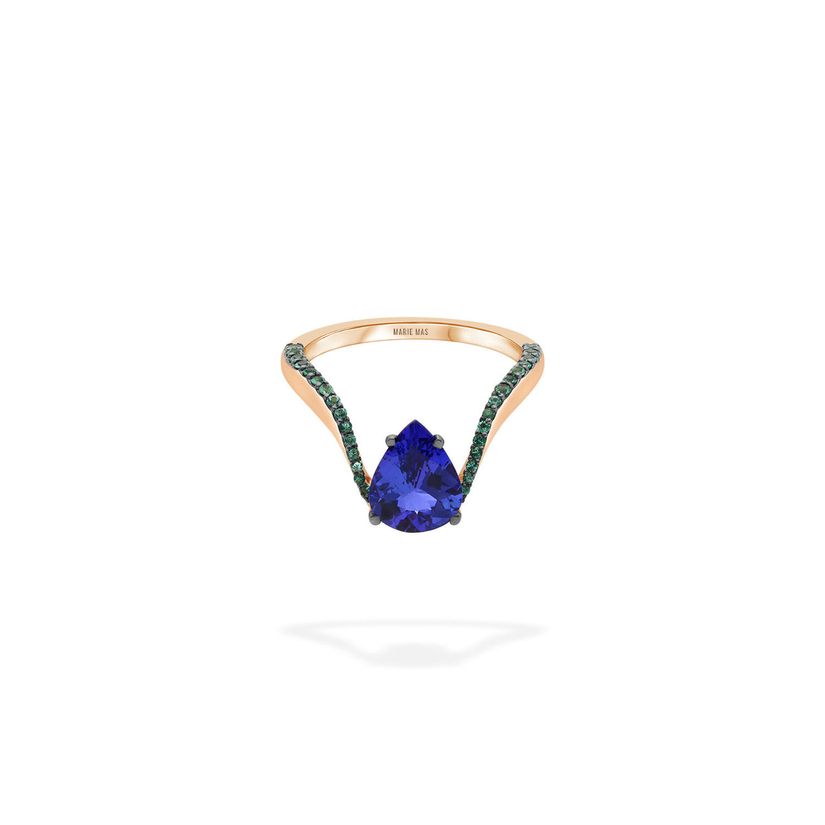 mariemas auraringtanzanitepearshapestone halfpavewithemeralds rosegold 12 5c9d6b50 48ae 46d3 b8de 336b5ceeb4f7
