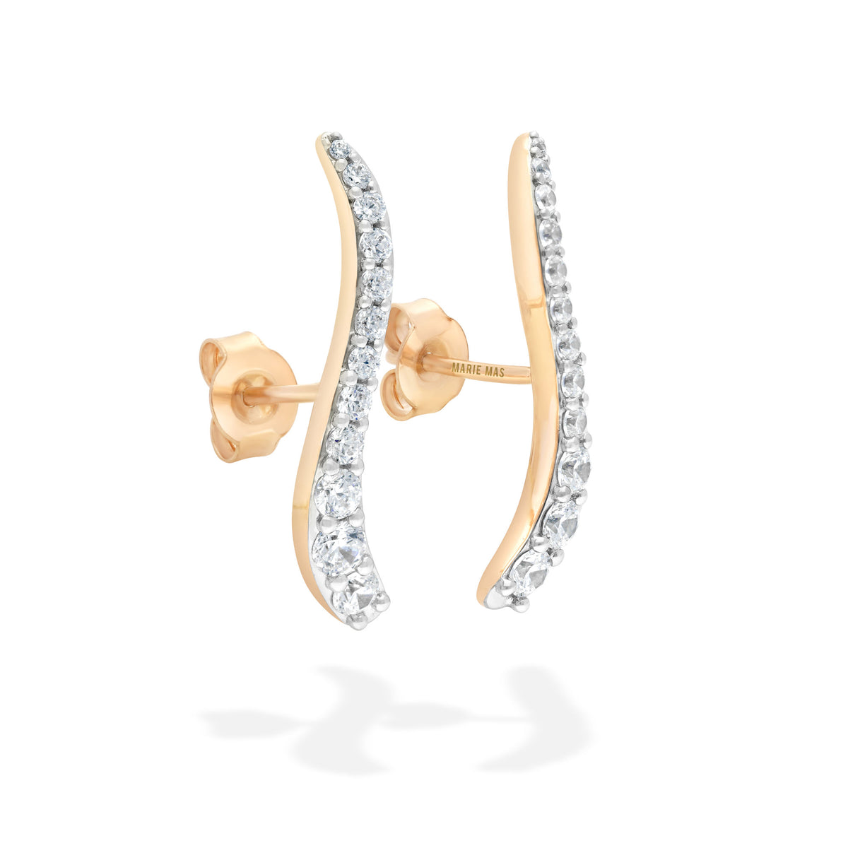 mariemas ray earring rose gold & diamonds 3