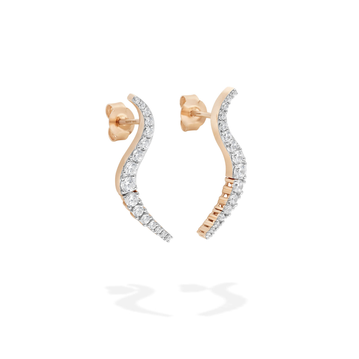 mariemas solar earrings rose gold & diamonds 2