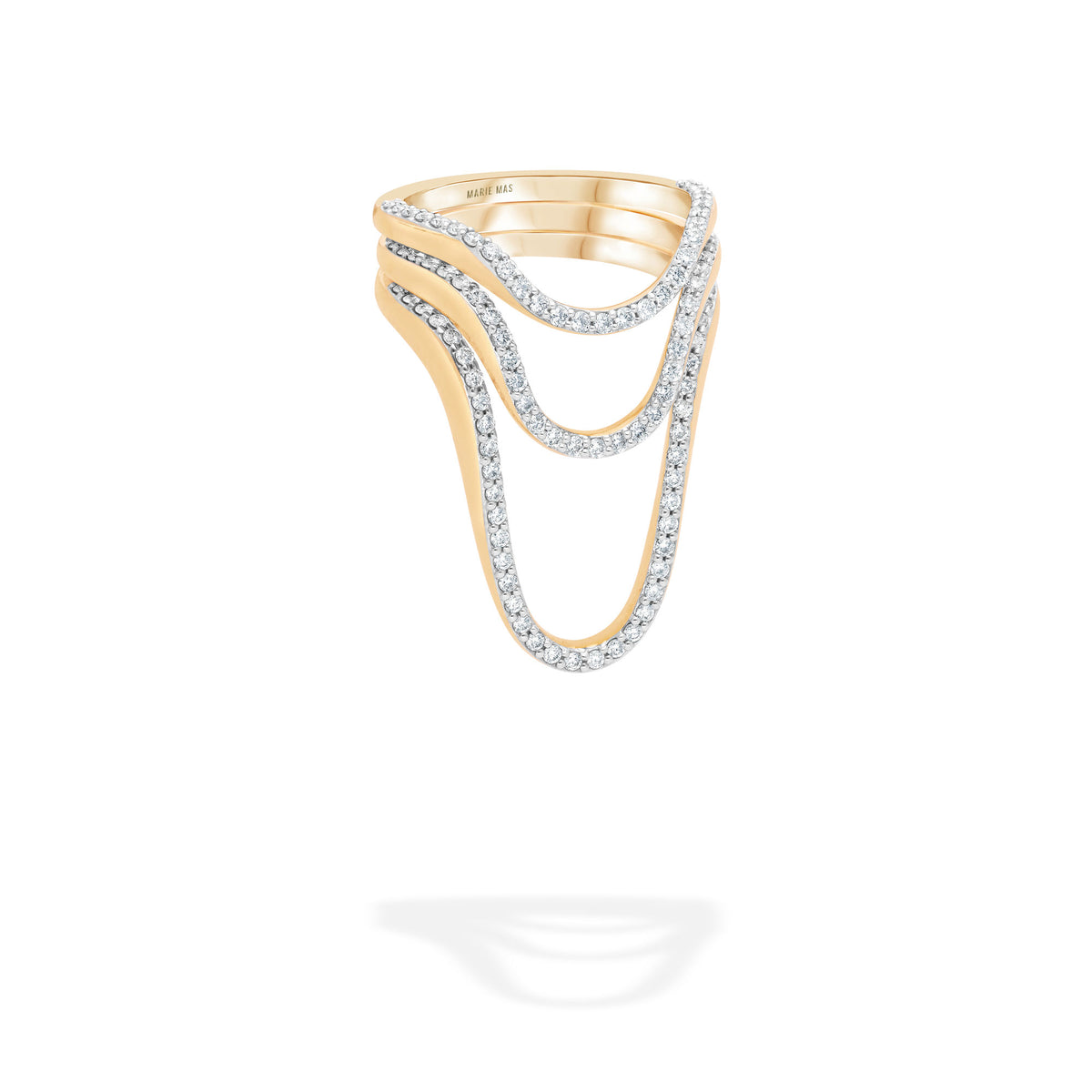 marie mas aura, randiant and aurora rings rose gold & diamonds