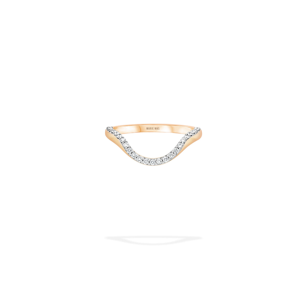Halo Half Pavé 18K Rose Gold Ring w. Diamonds
