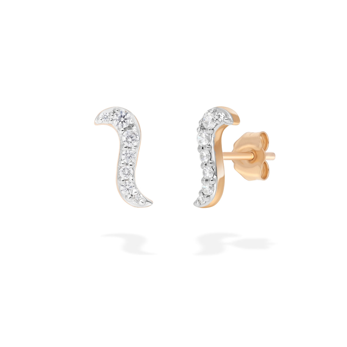marie mas radiant stud earrings rose gold & diamond 3