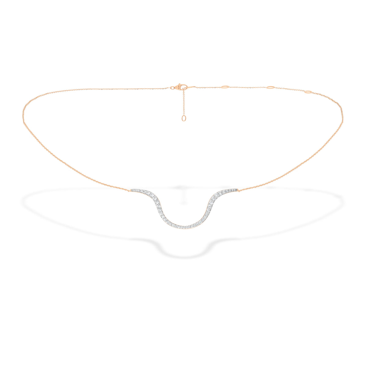 marie mas radiant chain necklace rose gold & diamonds 4